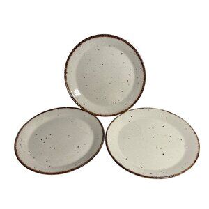Meakin Lifestyle Plates 6.5" Stoneware Set Of 3 Speckled Cream & Brown England